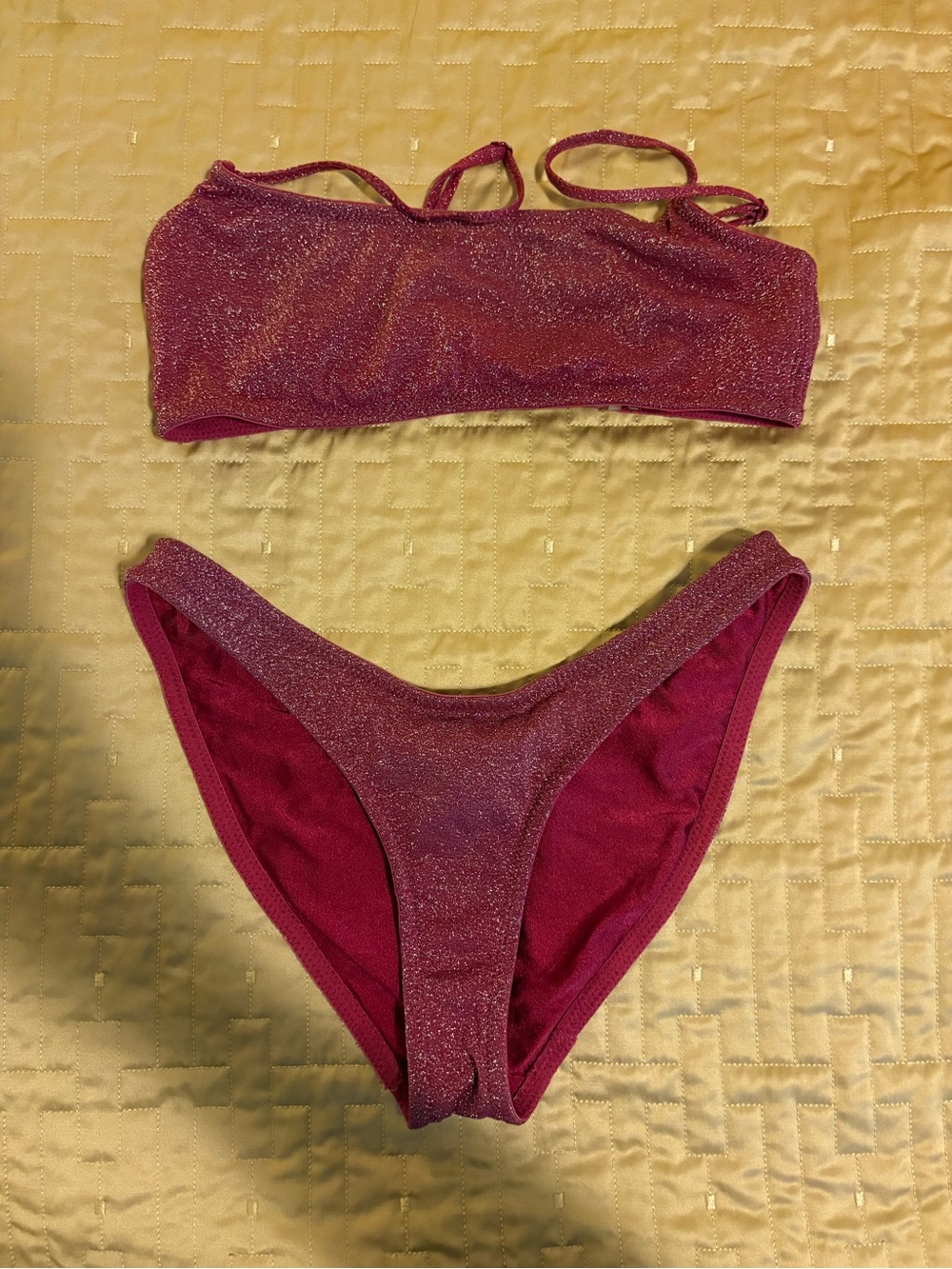 Triangl Sparkle Magenta Two-Piece Bikini Set